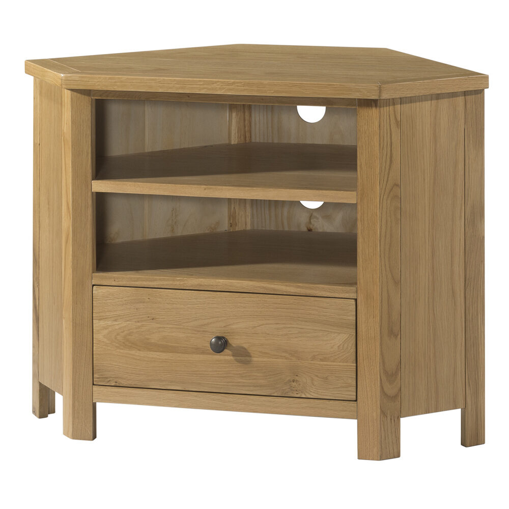 Burford Oak Corner TV Unit Stag Oak and Pine
